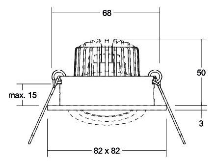 LED-Einbaustrahler 6W 3000K 730lm Konv ti mt 1LED Alu IP20 RF:hochglänzend