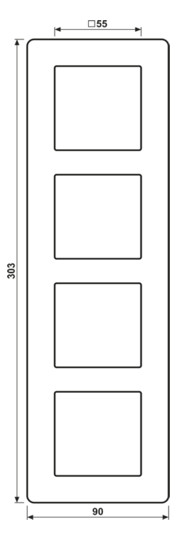 Jung AV584GLMSW Glasrahmen AV 584 GLM SW 