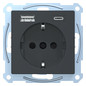 Steckdose 1f anth mt 1USB-A 1USB-C UP m.BS Mit erhöhtem Berührungsschutz IP20