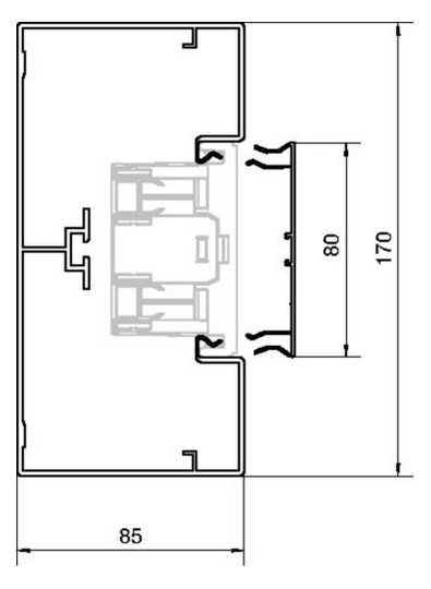 Geräteeinbaukanal Alu 170x85mm ver-ws RAL9016 GEB-K besch 12820qmm 2000mm