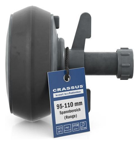 Crassus Schnellverschlussstopfen CSV 100, 95-110 mm, Länge 100 mm, EPDM/PVC