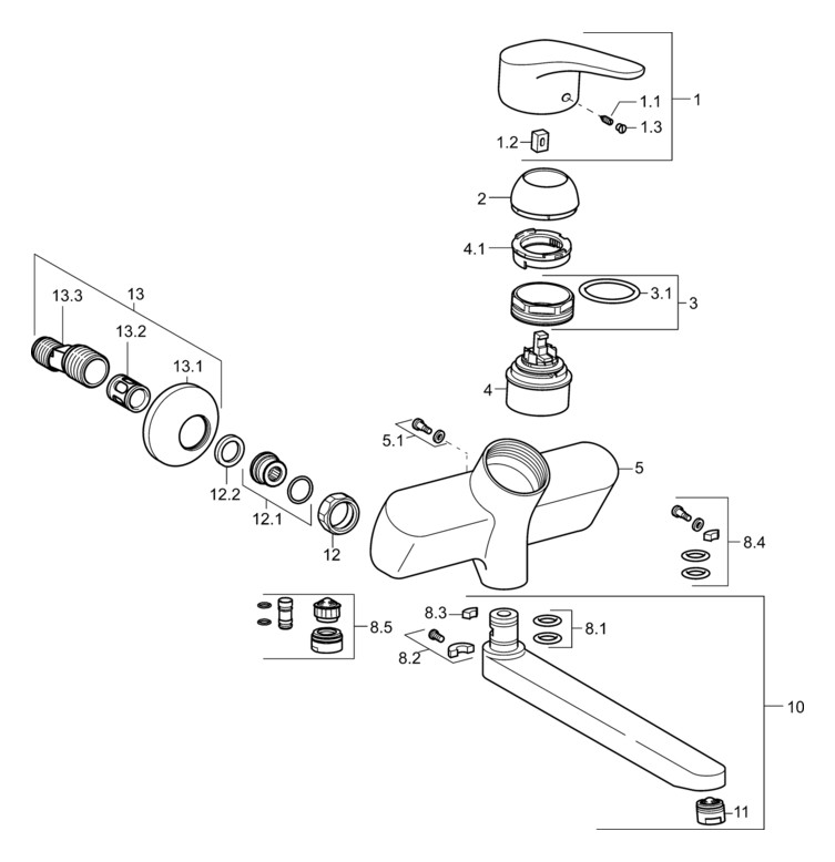 Hansamix NEU Wasch-/Spü ltisch-Einhand- Wandbatterie verchromt  