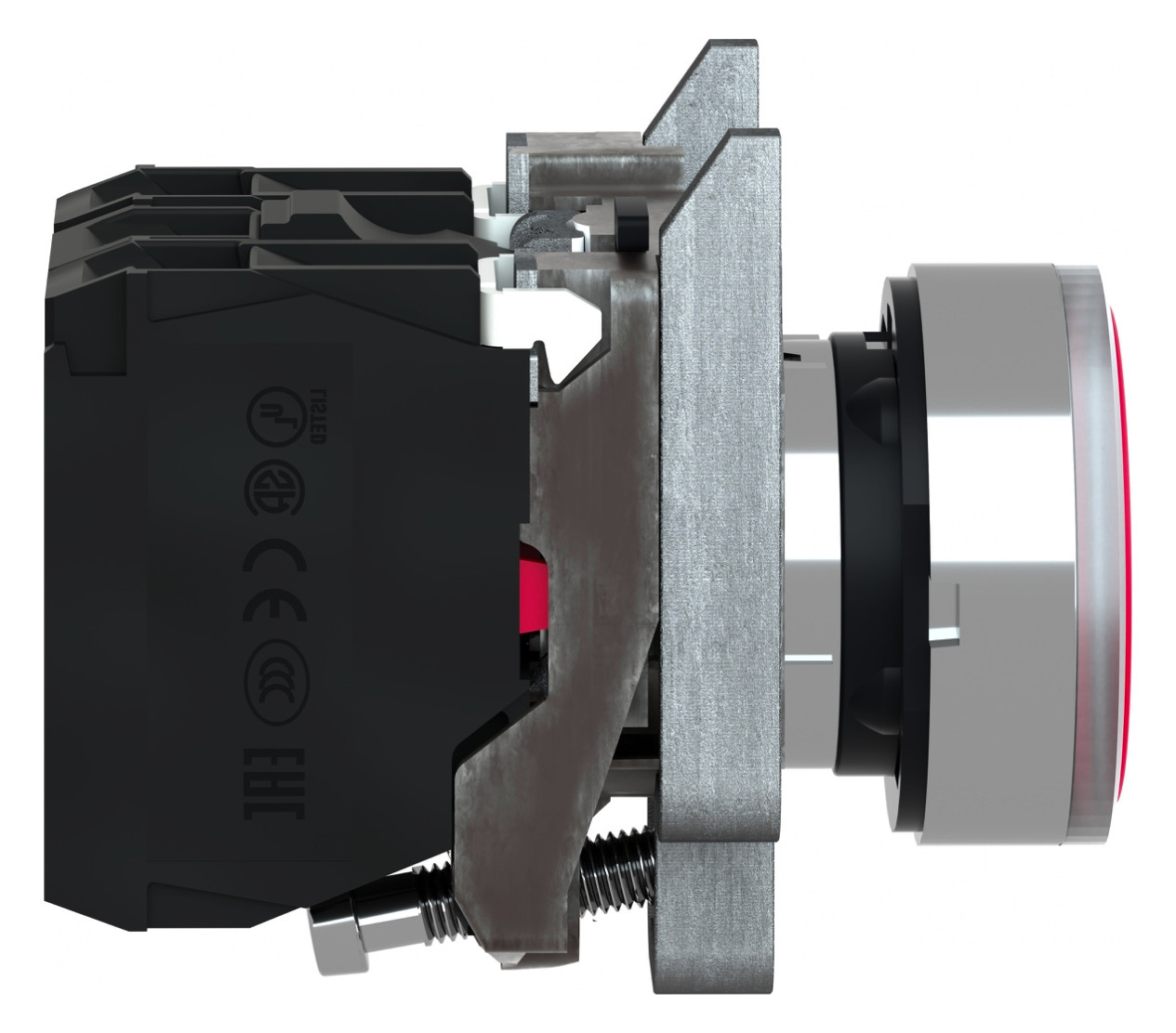 Drucktaster 1f rt rnd Ø22,5mm 1S 1Ö IP66 fl Geeignet für Beleuchtung Tastend