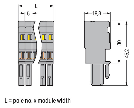 Verbindungsklemme 4p mehr Serie 769 32A 0,08-4qmm Thermopl 20mm Federzugans
