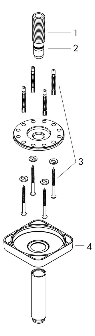 hansgrohe Deckenanschluss softsquare Axor 100 mm, chrom, eckig