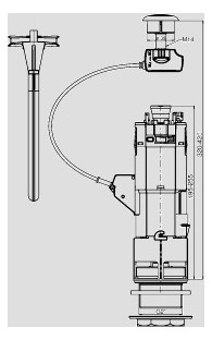 Sanit 2-Mengen-Ablaufarmatur INEO für Keramikspülkasten, mit Deckelbefestigung