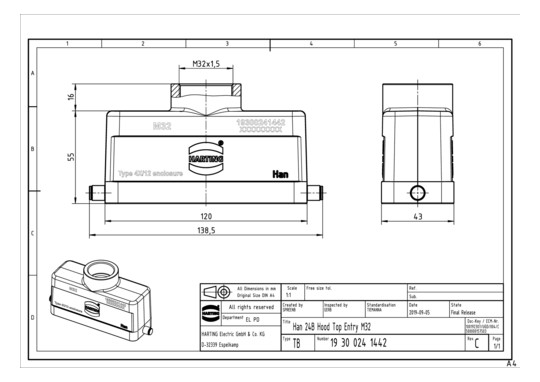 HART Tüllengehäuse M32       19300241442 