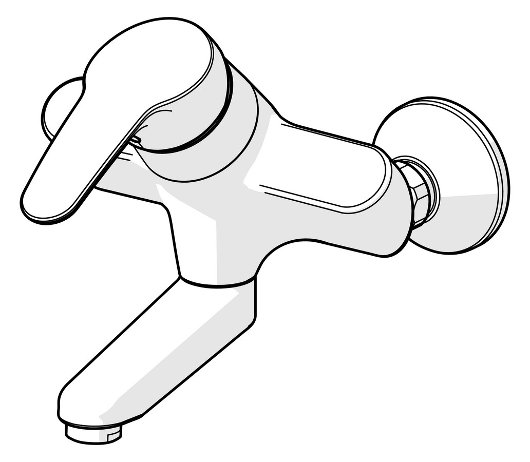 HANSA Waschtisch-Wand-Einhebelmischer HANSAMIX S-Anschlüsse, Ausladung 160 mm, chrom