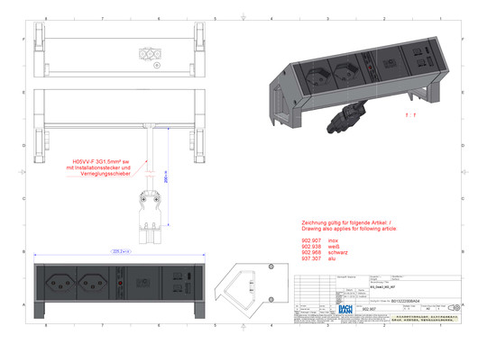 Bachmann DESK2 ALU BLACK 2xCH    937.307 