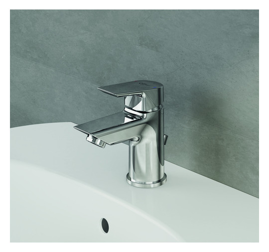 Ideal-Standard Waschtisch-Einhebelmischer Tesi Piccolo Ausladung 83mm, verchromt, mit Metall-Ablaufgarnitur