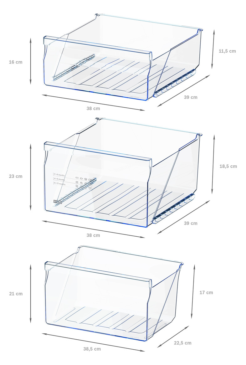 Tischgefrierschrank 83l E 164kwh 39dB ws 3Korb B560xH850xT580mm Warnsignal: