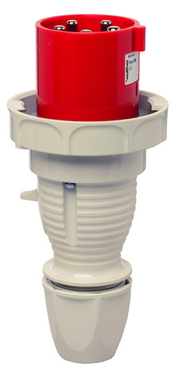 CEE-Stecker 5p 63A IP67 400V/rt 6h Schraubkl Kst Verschraubung