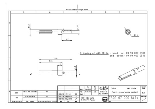HART D-Sub Buchsenkontakt    09670008476 