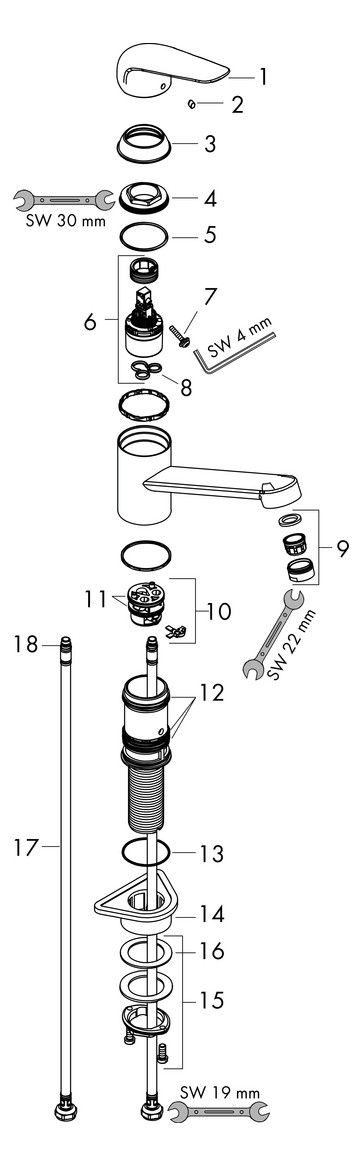 hansgrohe Spültisch-Einhebelmischer 100 Focus M42 1jet, Edelstahl-Optik