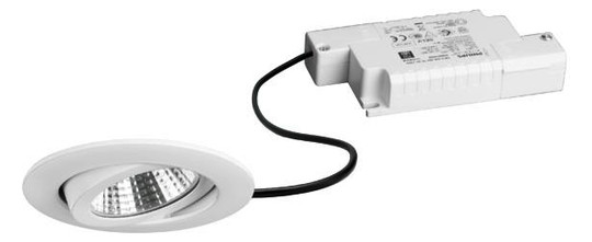 LED-Einbaustrahler 6W 3000K 630lm Konv ws glz 1LED Alu IP20 RF:hochglänzend