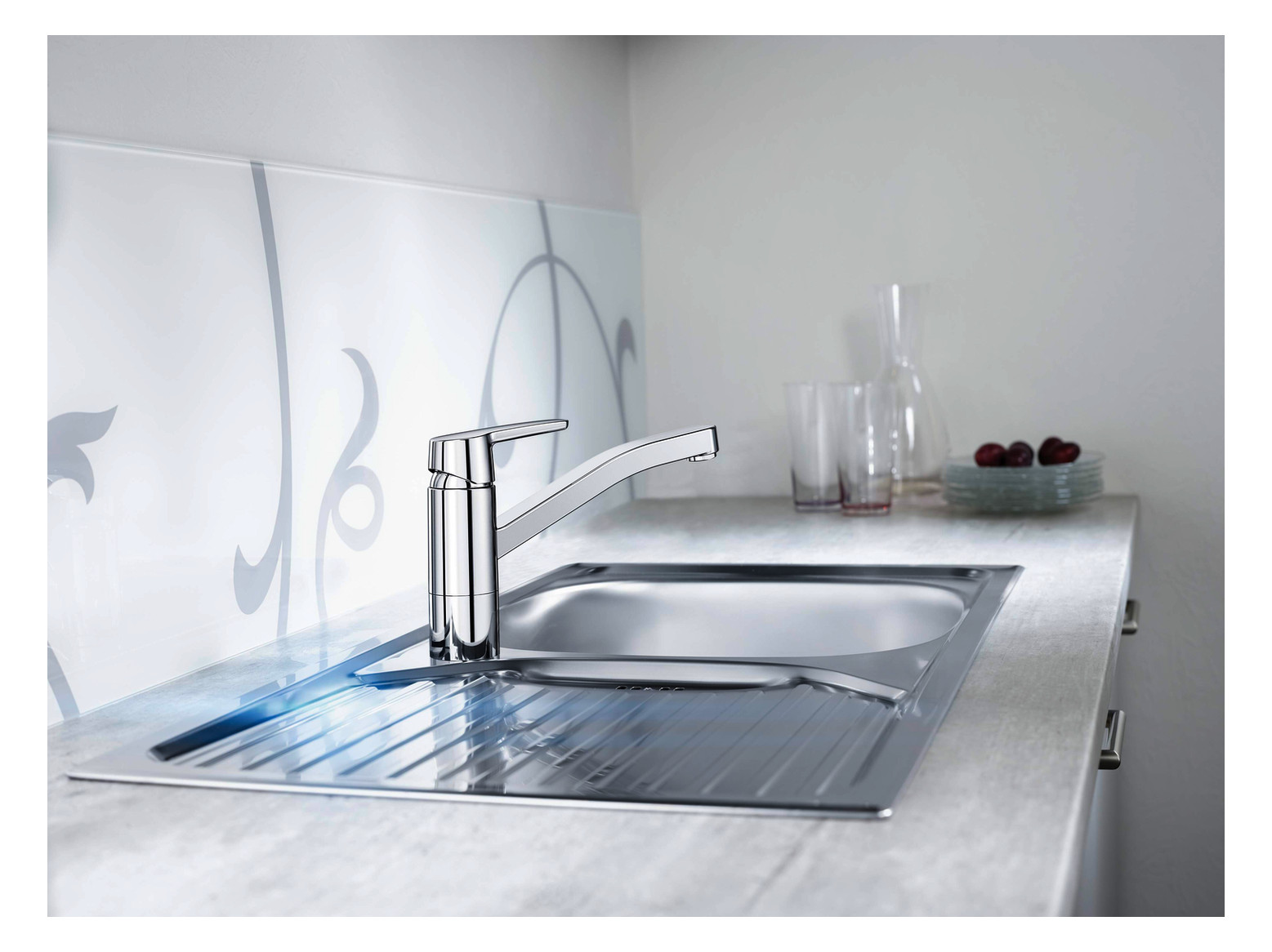 HANSA Spültisch-Einhebelmischer HANSAPOLO Eco 3,36 l/min, schwenkbarer Auslauf, Ausladung 215mm, chrom