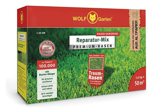 Bild Premium-Rasen mit Starter-Dünger L 50 SM 1,6 kg - WOLF GARTEN-0