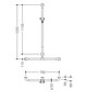 HEWI Duschhandlauf 801 762 x 1250 mm, reinweiß, mit verschiebbarer Brausehalterstange