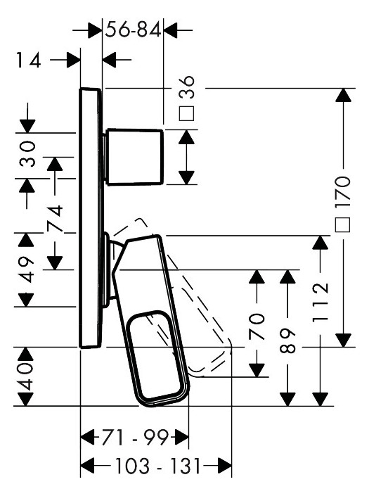 hansgrohe Fertigmontageset Axor Urquiola UP-Wannen-Einhebelmischer, brushed bronze