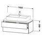 Duravit Waschtisch-Unterschrank Compact L-Cube 102 x 47,7 cm, eiche schwarz, für Konsole, 2 Schubkästen