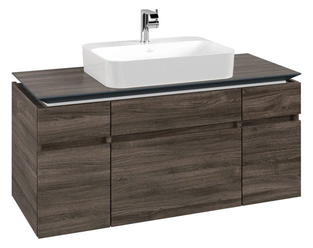 V&B Waschtischunterschrank Legato 120x55x50cm, Waschtisch mittig, Stone Oak
