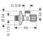 hansgrohe Eckventil mit Feinfilter, Abgang G 3/8, chrom