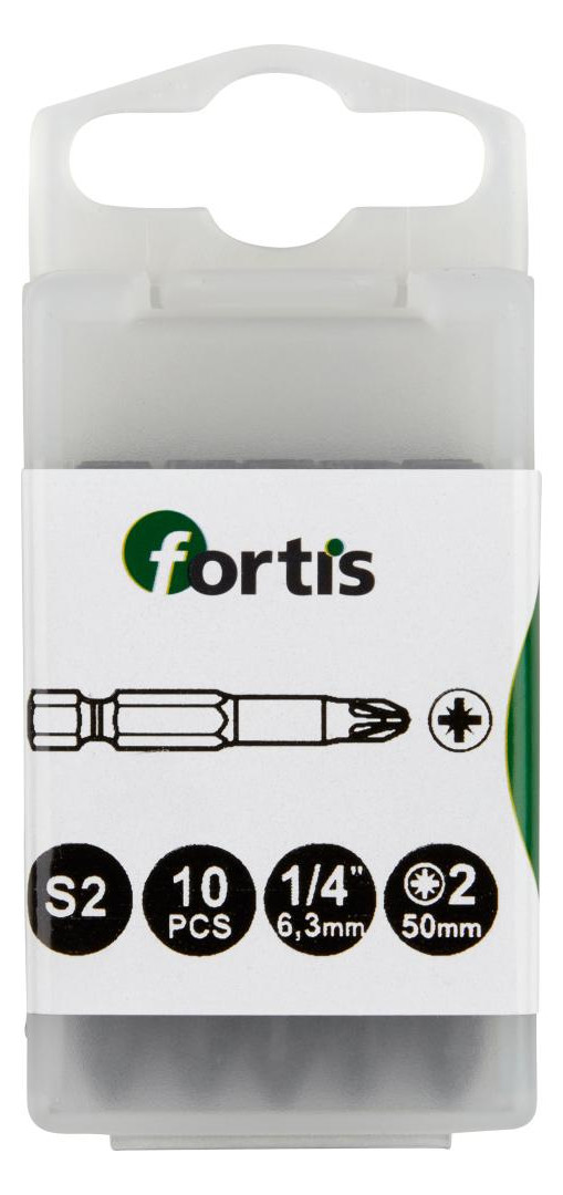 Bild Bit zähhart 1/4"" DIN3126 E6,3 PZ2x50mm 10er Pack FORTIS-0
