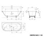 Kaldewei Badewanne CENTRO DUO 2 135 180x80cm, Griffloch, Perl-Effekt, Rutschhemmend, pergamon