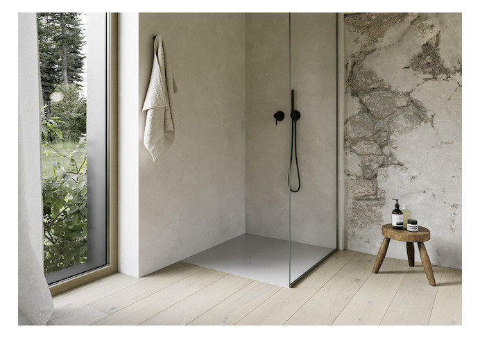 Bette Duschfliese Antirutsch Pro BetteAir 1000 x 1000 mm, dust, Rechteck, glasierter Titan-Stahl