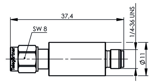 Koax-Kupplung SMA Stecker/Buchse 6Ohm ger