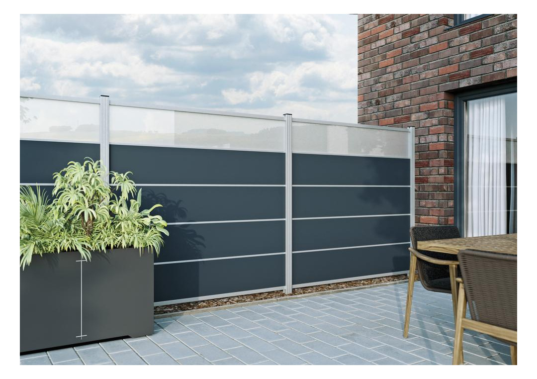Bild FARÖ-Serie Zaunlamelle GLAS VSG-matt 6 x 329 x 1792 mm HPL-Steckzaunsystem - n.a.-2
