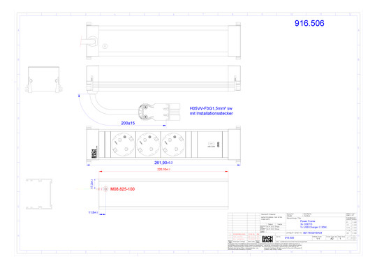 Bachmann Power Frame M 3xCEE7/3  916.506 