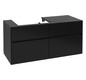 V&B Waschtischunterschrank Collaro 120x54,8x50cm, Waschtisch links, black matt laquer