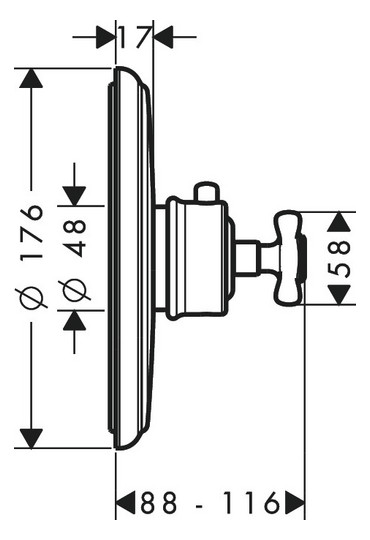 hansgrohe Fertigmontageset Axor Montreux UP-Thermostat, mit Kreuzgriff, brushed nickel
