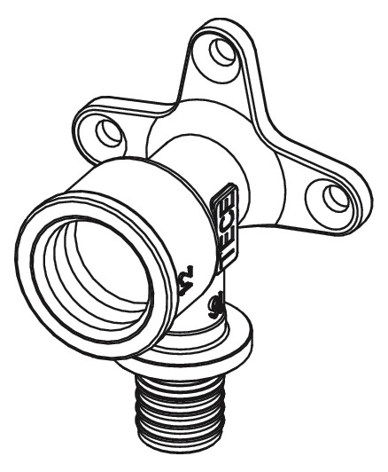 TECE Wandscheibe TECEflex 16 mm x Rp 1/2, Siliziumbronze