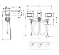 hansgrohe 3-Loch-Waschtischarmatur 50 Axor Urquiola Ausladung 180mm, mit Zugstangen-Ablaufgarnitur, Rosetten, chrom