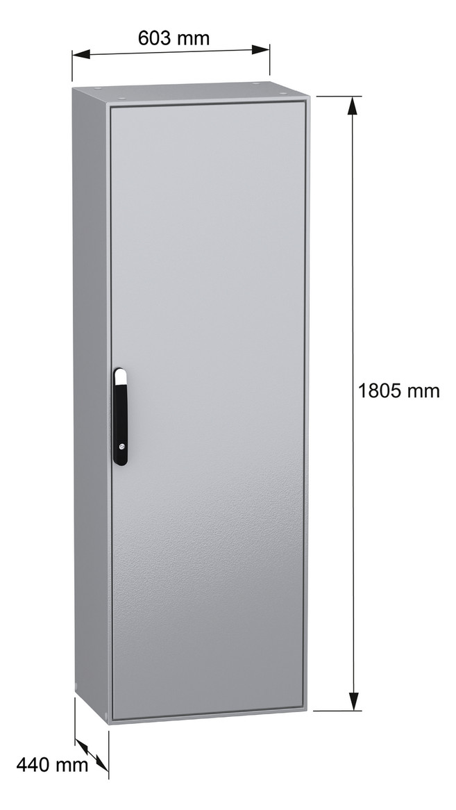 Standschrank ST IP55 B600xH1800xT400mm pulverbesch RAL7035