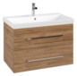 V&B Waschtisch-Unterschrank Avento 78x51,4x48,4cm, 2 Auszüge, wandhängend, Griff Chrome Glanz, Kansas Oak