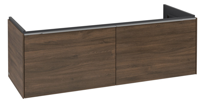 V&B Waschtisch-Unterschrank Subway 3.0 127,2x42,9x47,8cm, ohne LED/Griff Aluminium glänzend, arizona oak