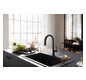 hansgrohe Spültisch-Einhebelmischer Aqittura M91 mit Ausziehauslauf, 1jet, Starter Set, mattschwarz