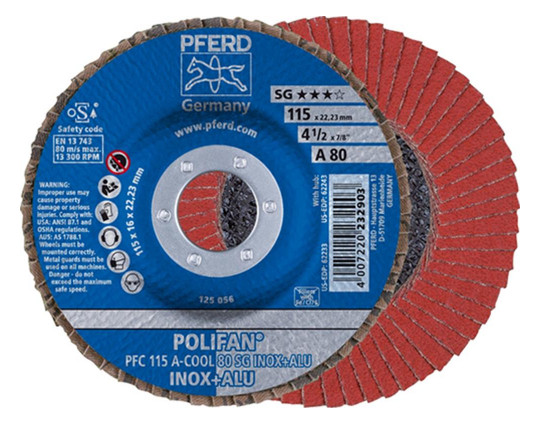 PFERD-POLIFAN-Fächerschleifscheibe, gewölbt SG...