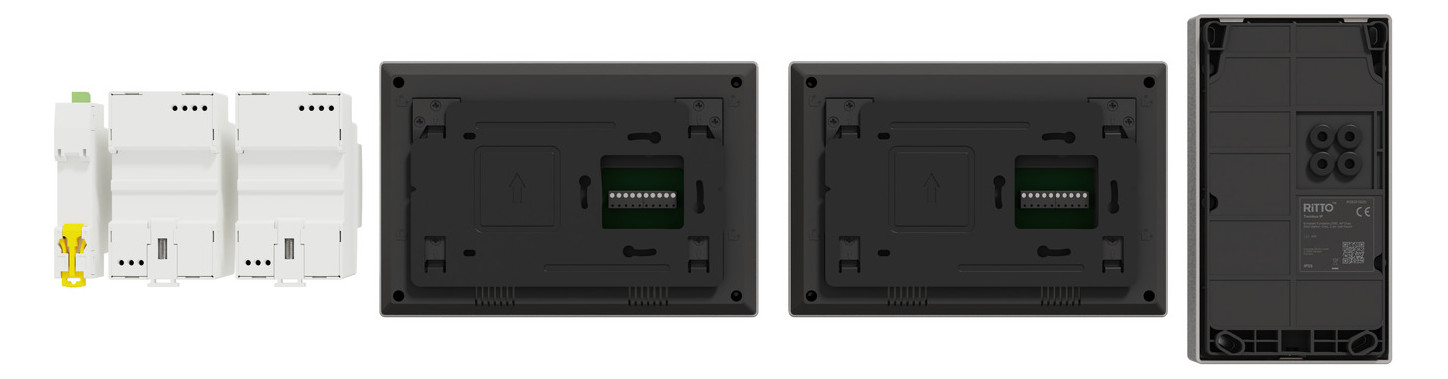 Video-Türsprechset 2Draht 2xTeiln AP/AP anthgr gr Aufputz/Aufputz 1LS