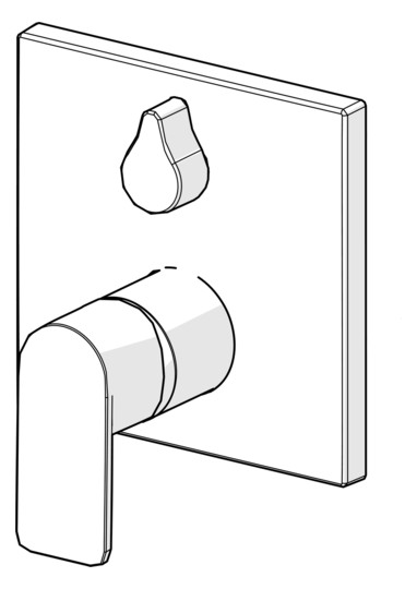 HANSA Fertigmontageset HANSASTELA UP-Wannen- und Brause-Einhebelmischer, Drehumsteller, druckunabhängig, chrom