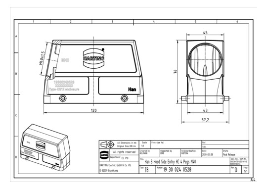 HART Tüllengehäuse M40       19300240528 