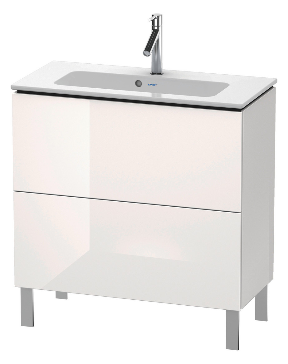 Duravit Waschtisch-Unterschrank Compact L-Cube 82 x 39,1 cm, nussbaum natur, 2 Auszüge, stehend