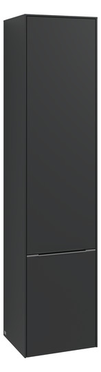 V&B Hochschrank Subway 3.0 40x171x36,2cm, Schanier links/Griff Volcano black, pure white