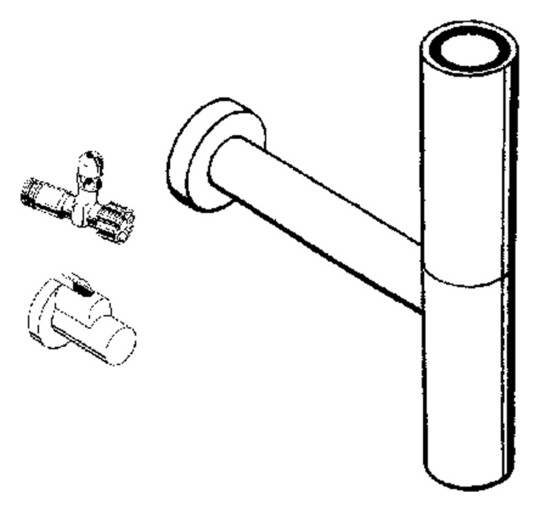 hansgrohe Designsiphon Flowstar G 1 1/4, mit zwei Eckventilen und Schuber, chrom
