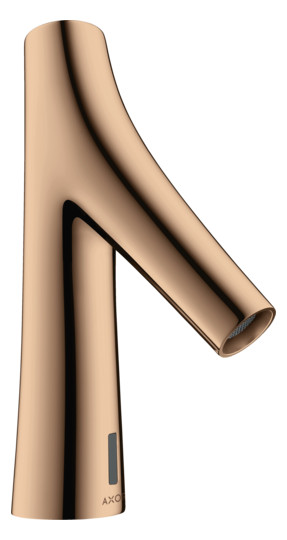 hansgrohe Elektronik-Waschtischmischer Axor Starck Organic mit Temperaturvoreinstellung, Netzanschluss, polished red gold