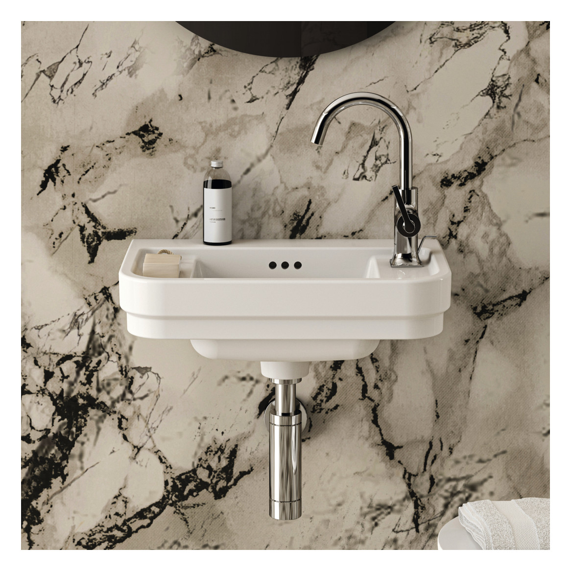 Ideal-Standard Waschtisch-Einhebelmischer Joy Neo Piccolo mit Ablaufgarnitur, Ausladung 140mm, mit Metall-Ablaufgarnitur, chrom