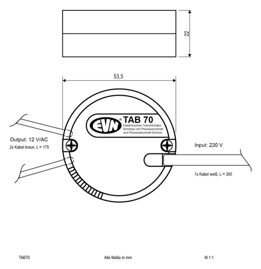 EVN TAB70 Elektr. Trafo Kst 20-   TAB 70 